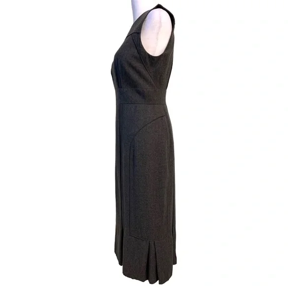 Magaschoni | NWOT Sleeveless Midi Sheath Dress in Charcoal Gray Size 2 - Picture 6 of 16